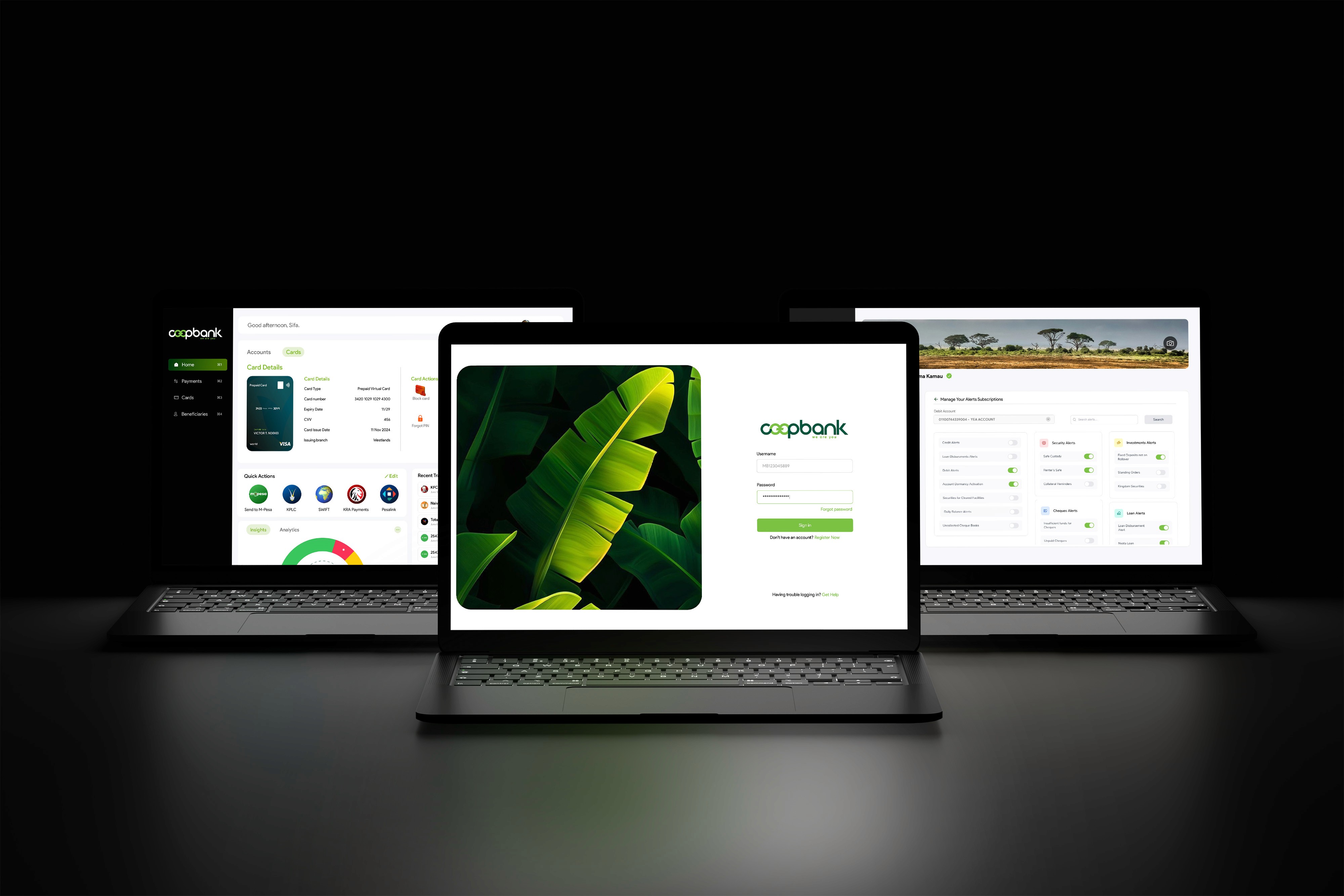 Co-op Bank Web Platform Hero Dashboard