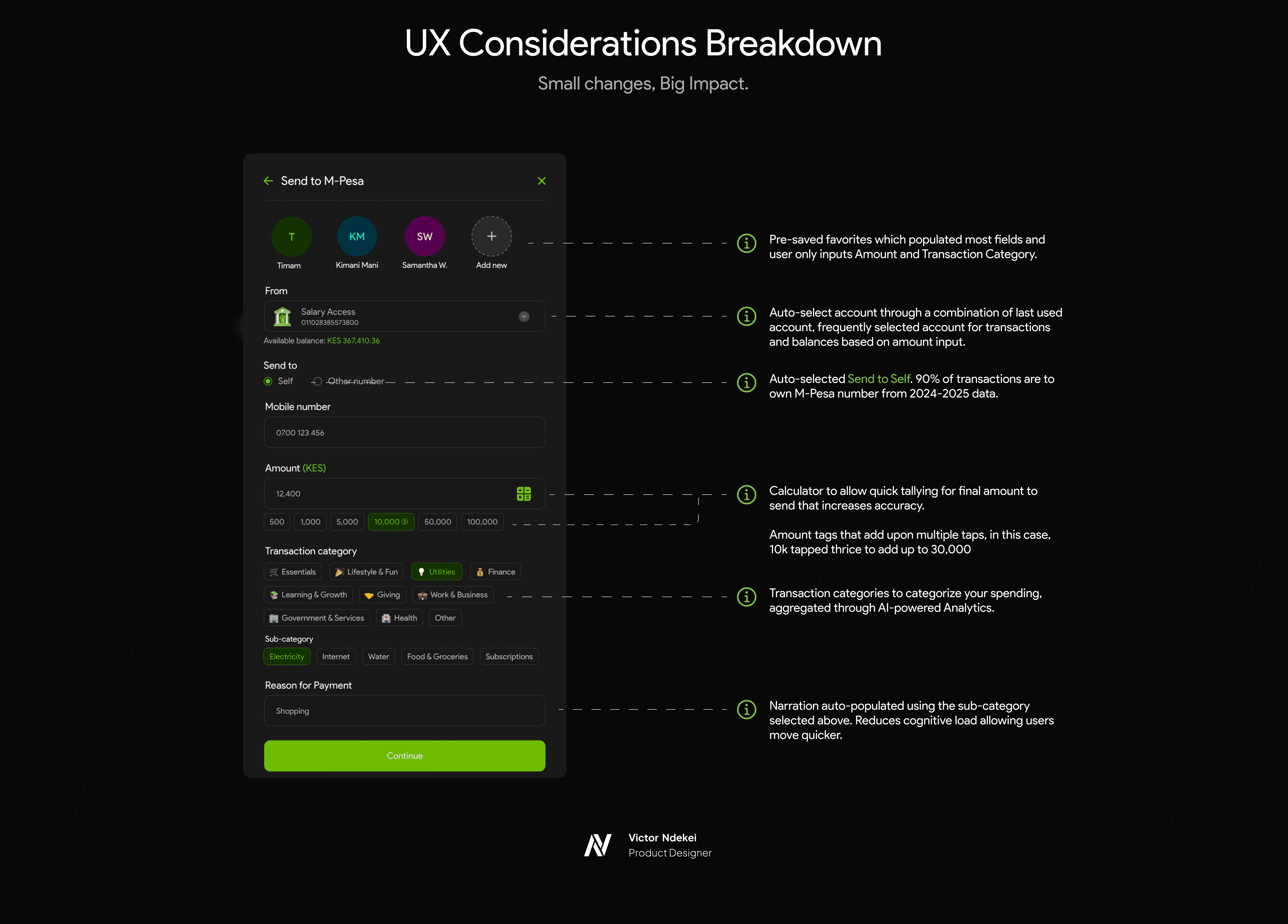 UX Considerations Breakdown - Transaction flows