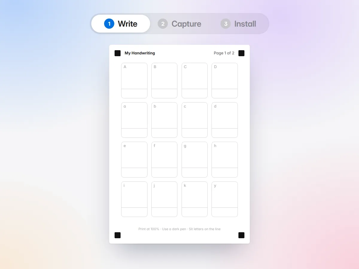 Fonte Générer — Handwriting to Font Generator