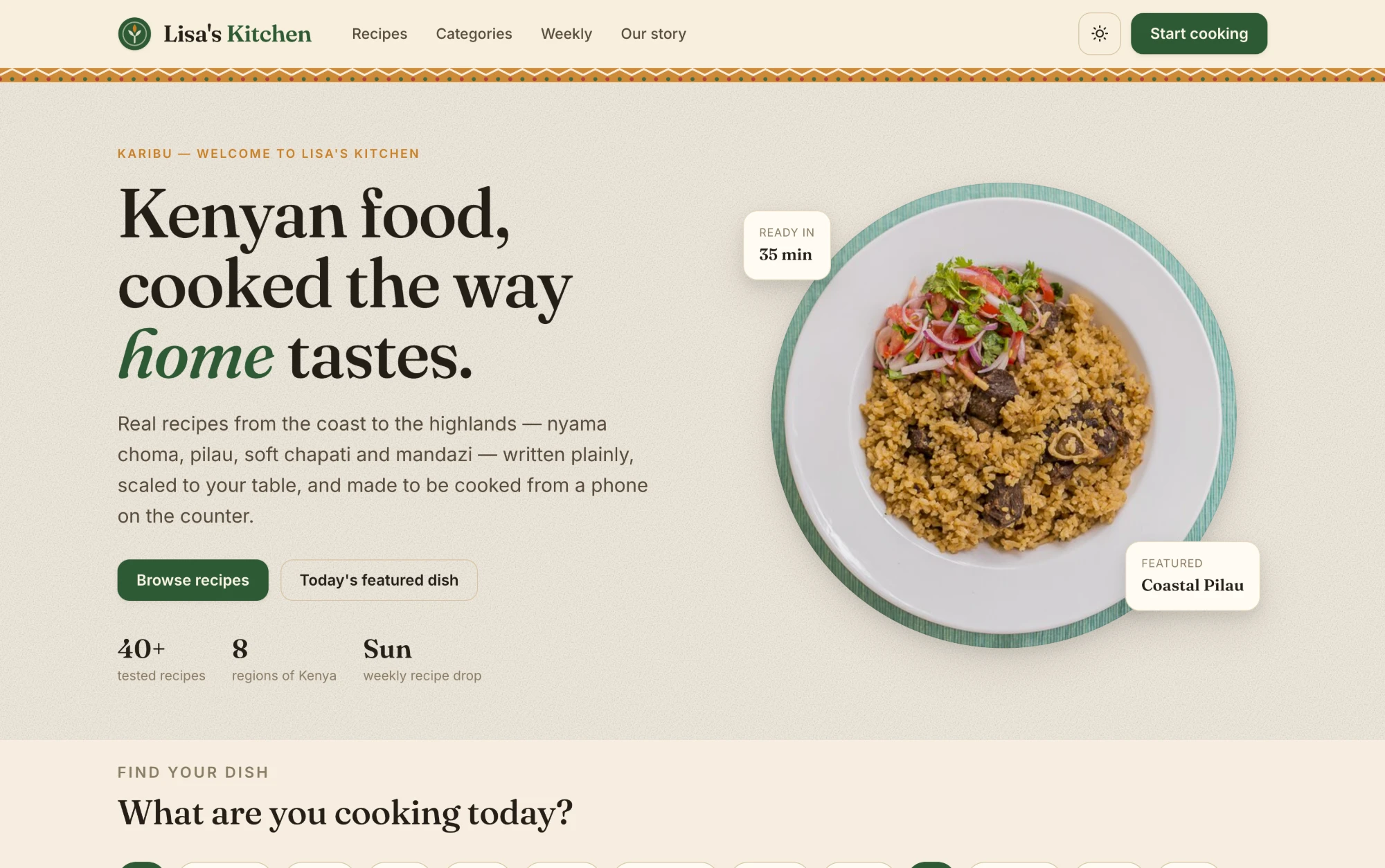 Lisa's Kitchen — Kenyan Home Cooking Platform